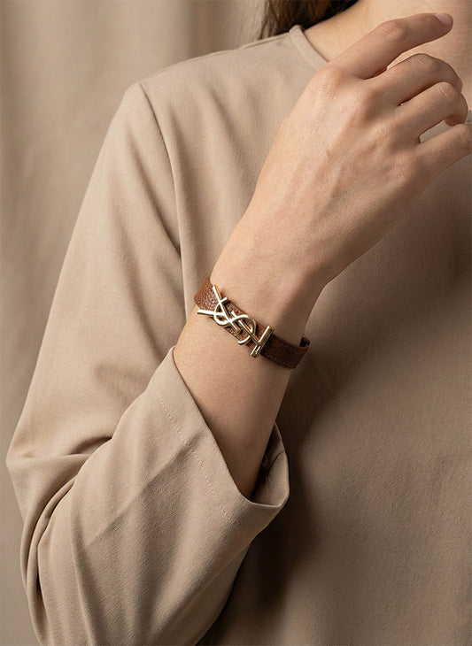 Leather YSL Style Bracelet