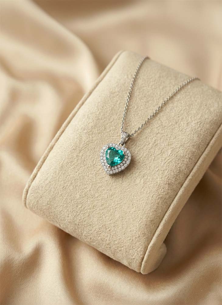 Blue Stone Heart Necklace