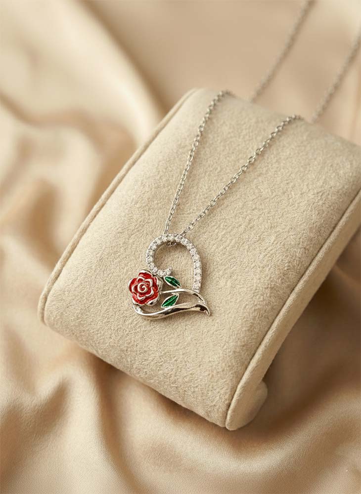 Rose Heart Necklace