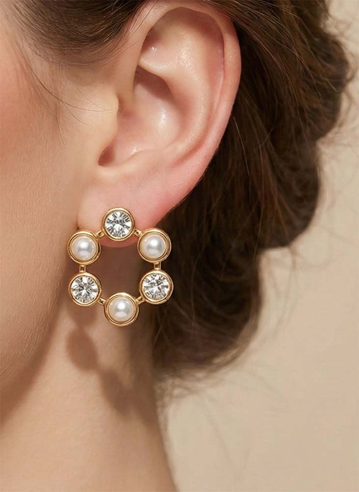 Gemstone Hoop Earrings