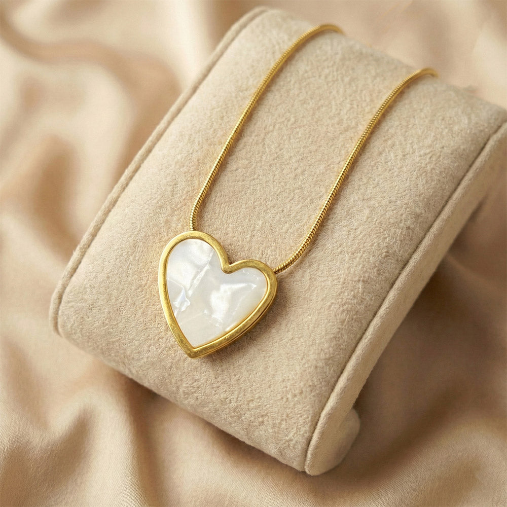 White Heart Necklace