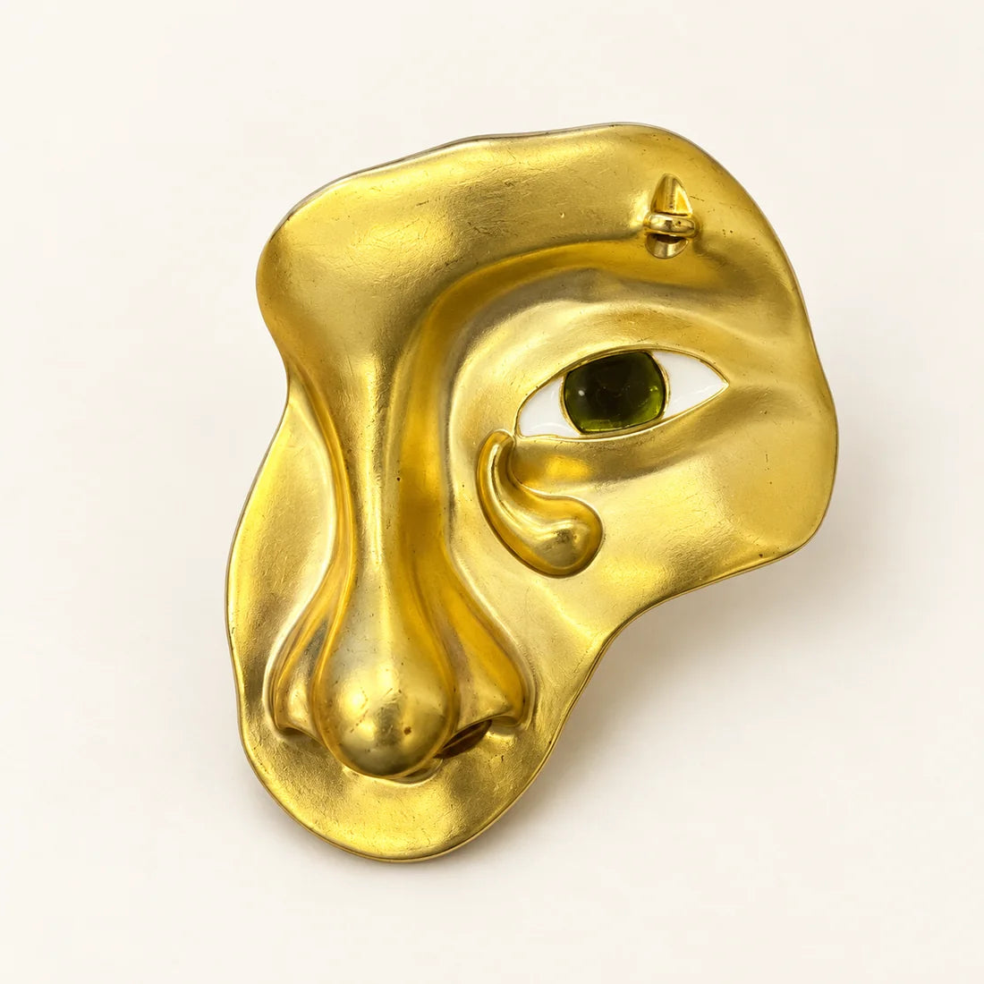 Golden Muse Brooch stainless steel brooch in Gold, Green