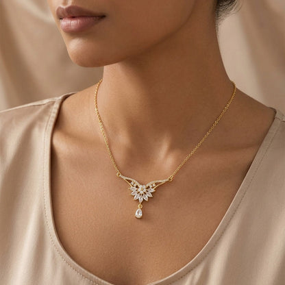 Floral Teardrop Necklace