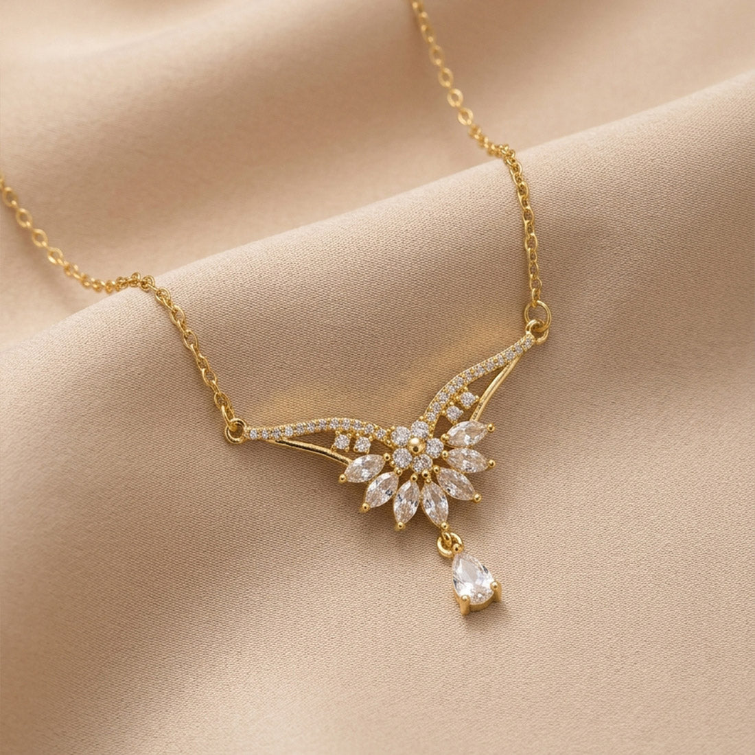 Floral Teardrop Necklace