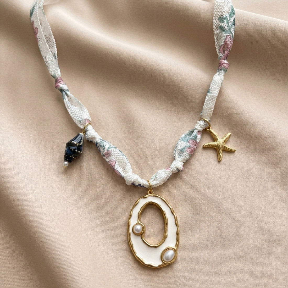 Seaside Charm Ribbon Necklace