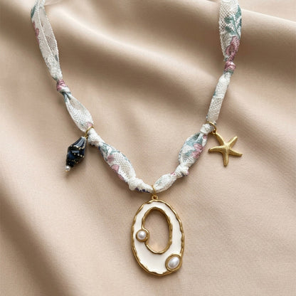 Seaside Charm Ribbon Necklace
