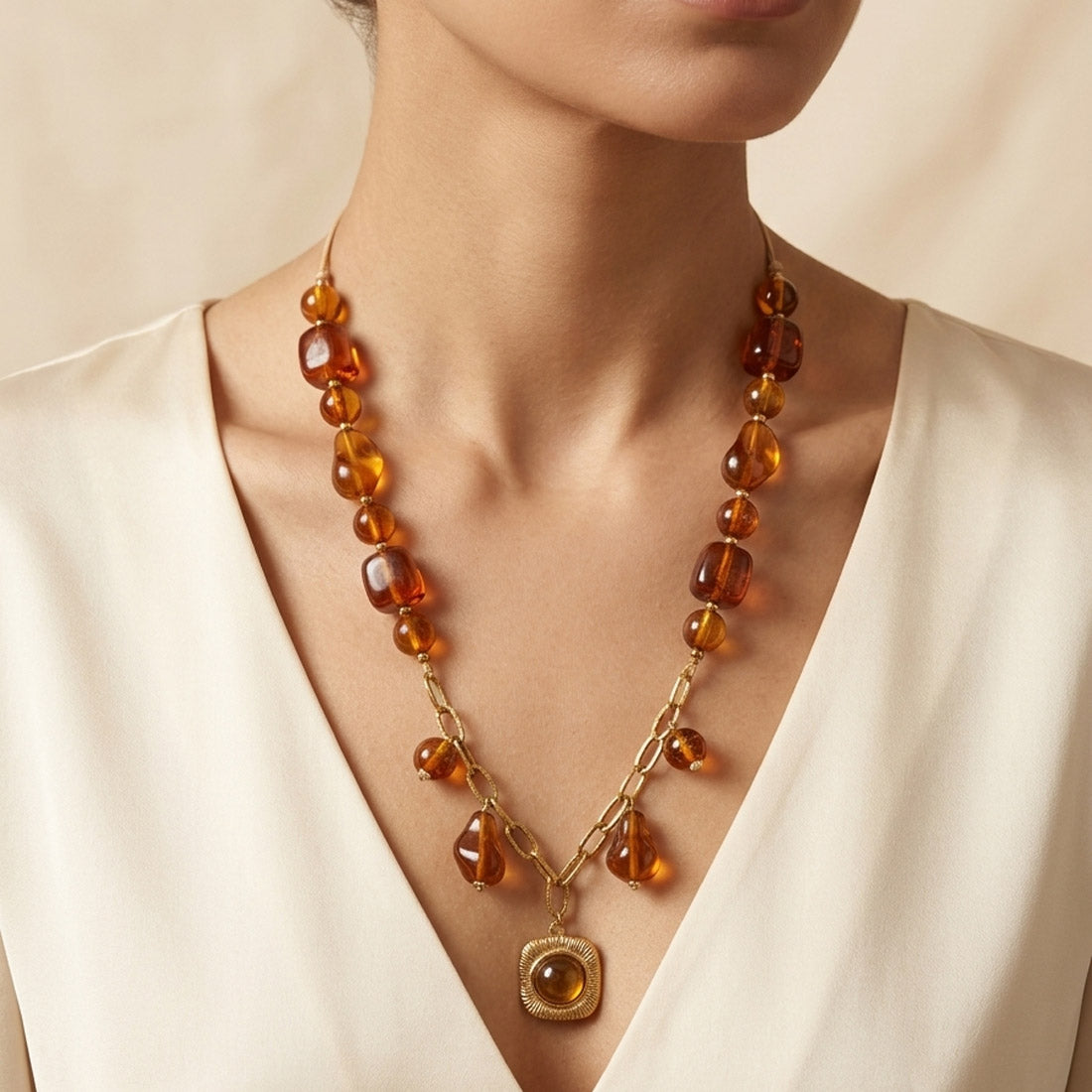 Brown Stone Necklace