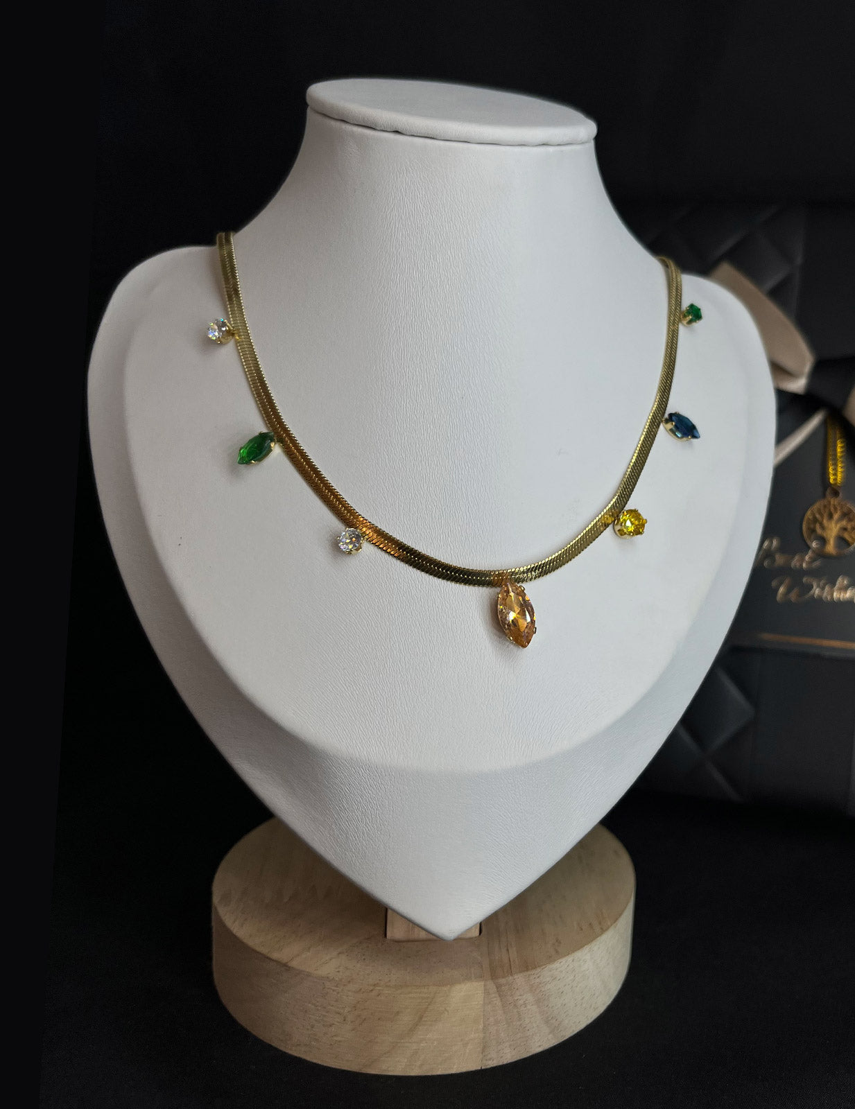 Colorful stone necklace