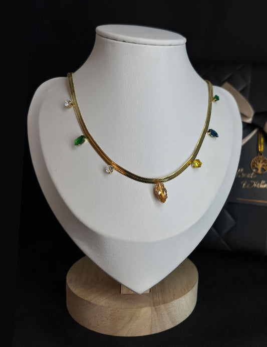 Colorful stone necklace