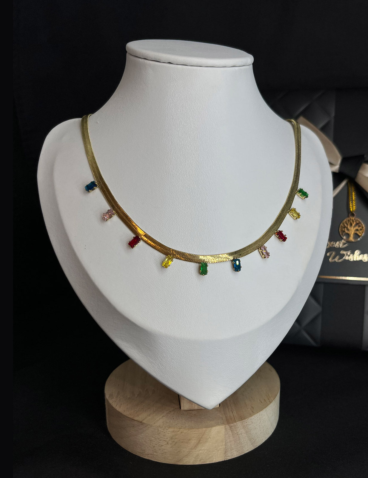 Colorful stone necklace