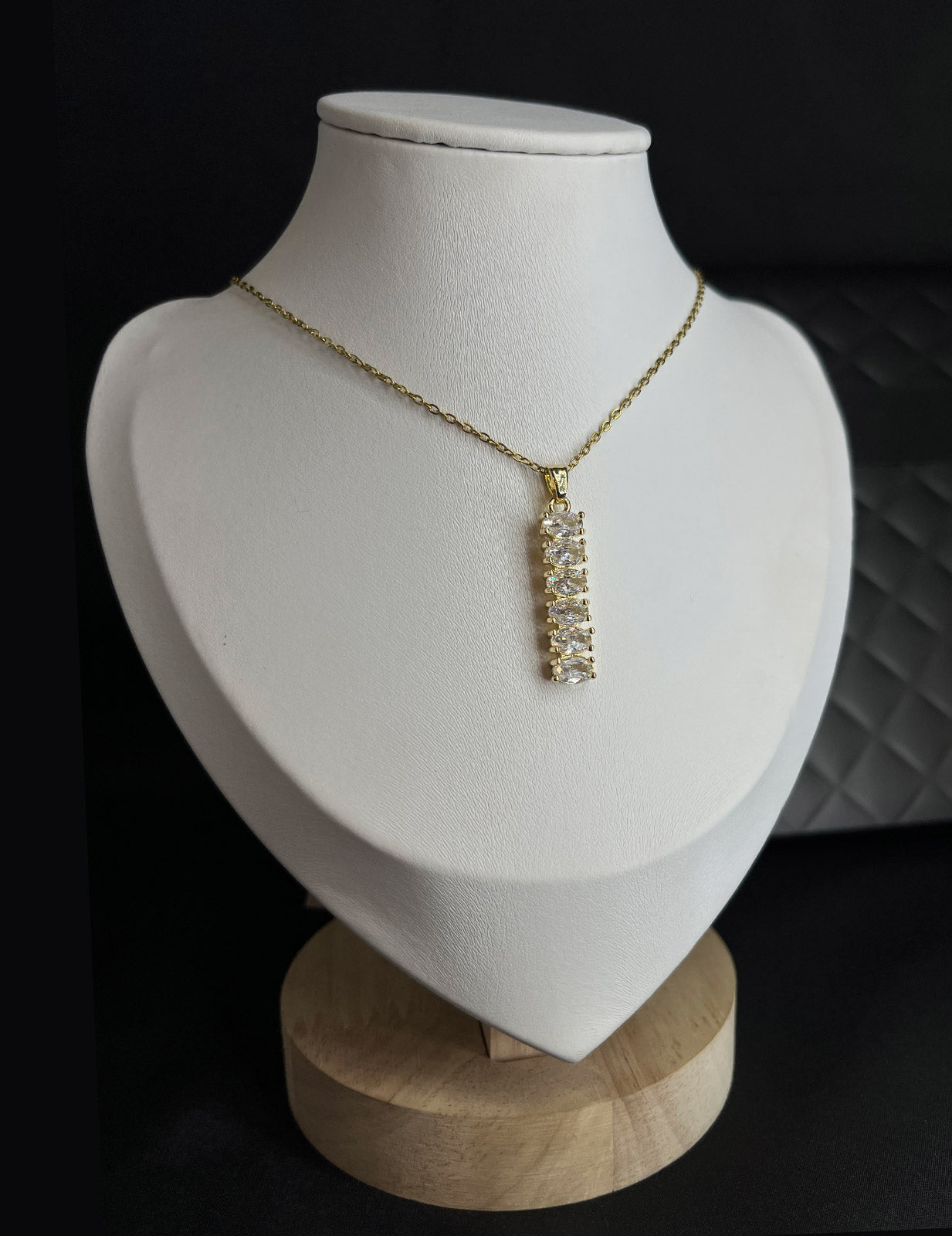 Long chain tennis necklace