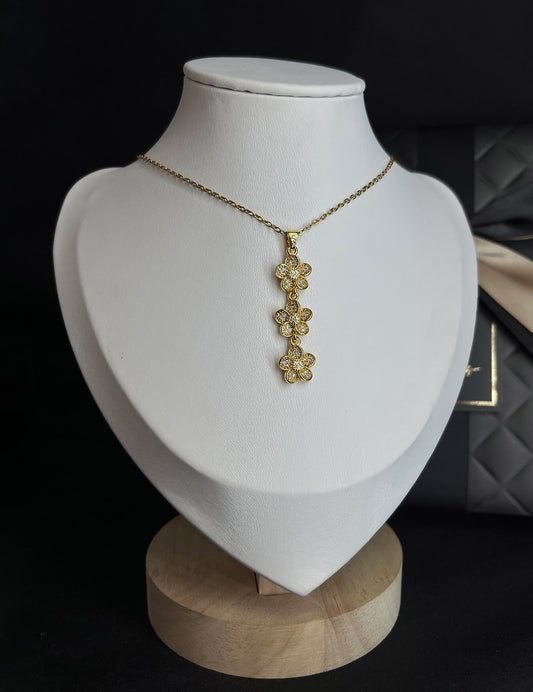 Flowers Long Chain Necklace