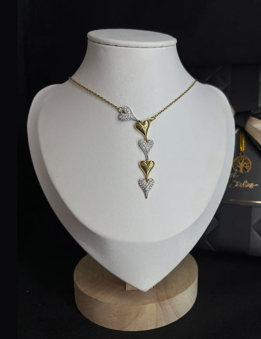 Hearts Long Chain Necklace