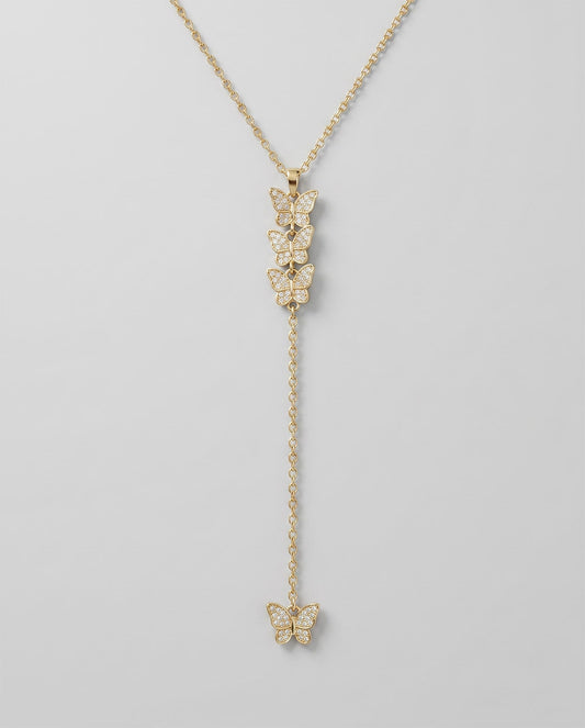 Butterfly drop necklace