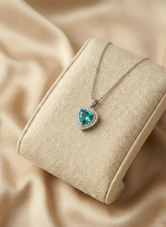 Blue Stone Heart Necklace