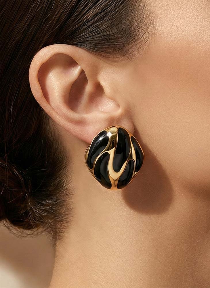 Black & Gold Mixed Earrings
