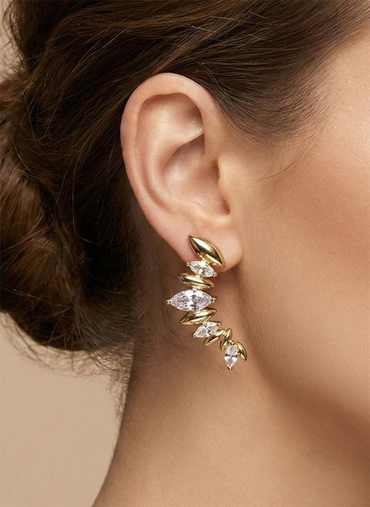 Curved Gear Earrings