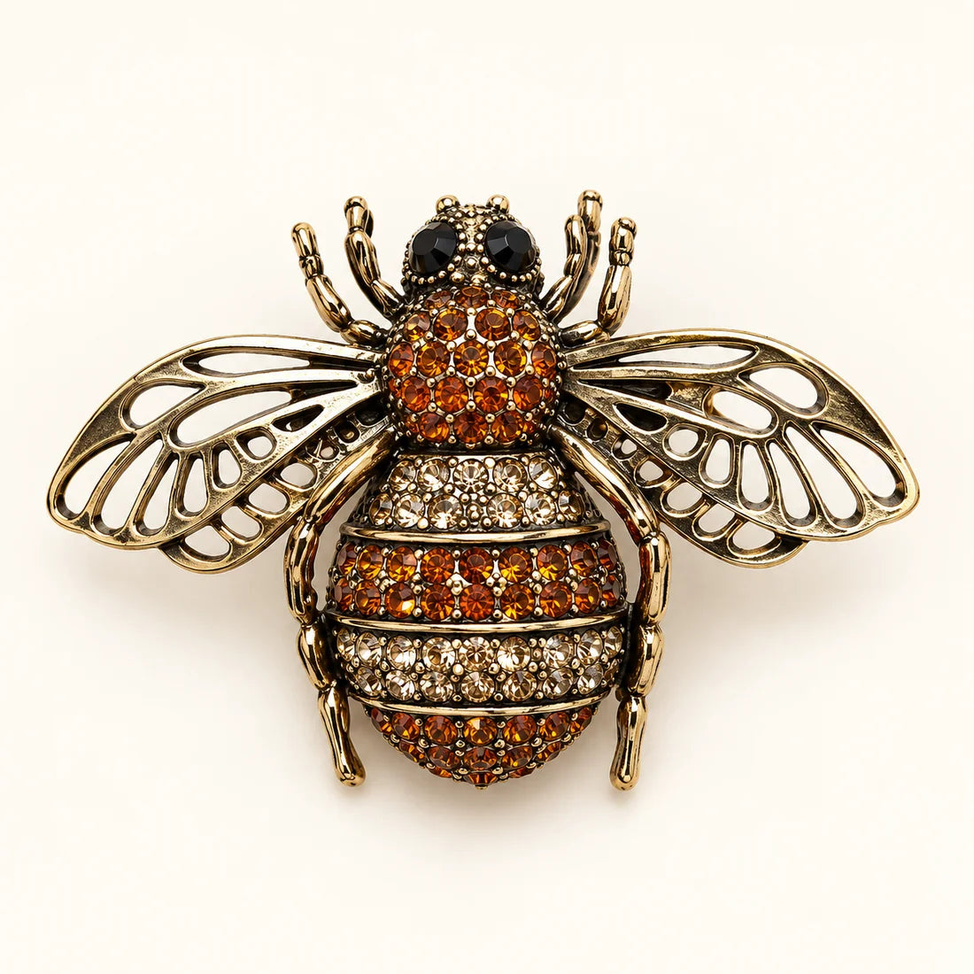 Vintage Bee Brooch stainless steel brooch in Brown, Gold