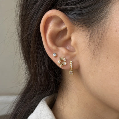Butterfly Garden Stud Set worn on an adult model ear