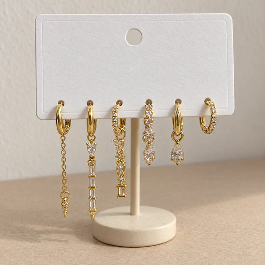 Dewdrop Chain Set displayed on an ivory jewelry card