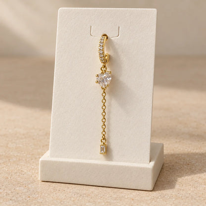 Heart Trail Piercing displayed on an ivory jewelry card