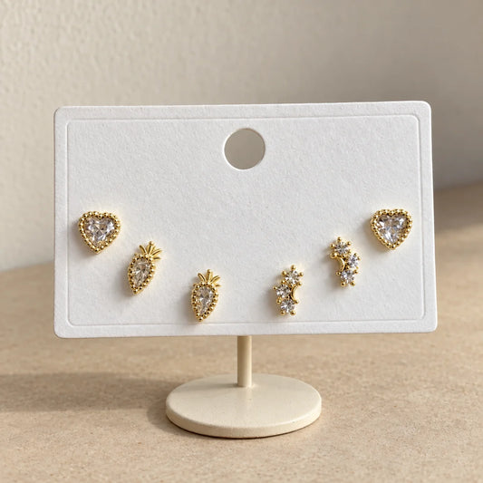 Sweet Sparkle Stud Set displayed on an ivory jewelry card
